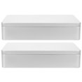 thumbnail image 1 of MasteelfCA 2Pcs Tinplate Box with Lid Vintage Tinplate Gift Packing Case Multi-functional Sewing Box, 1 of 8