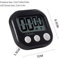thumbnail image 2 of Temporizador de cocina digital con función de reloj digital, configuración rápida, modo personalizado, parte posterior magnética fuerte (negro) JM, 2 of 5