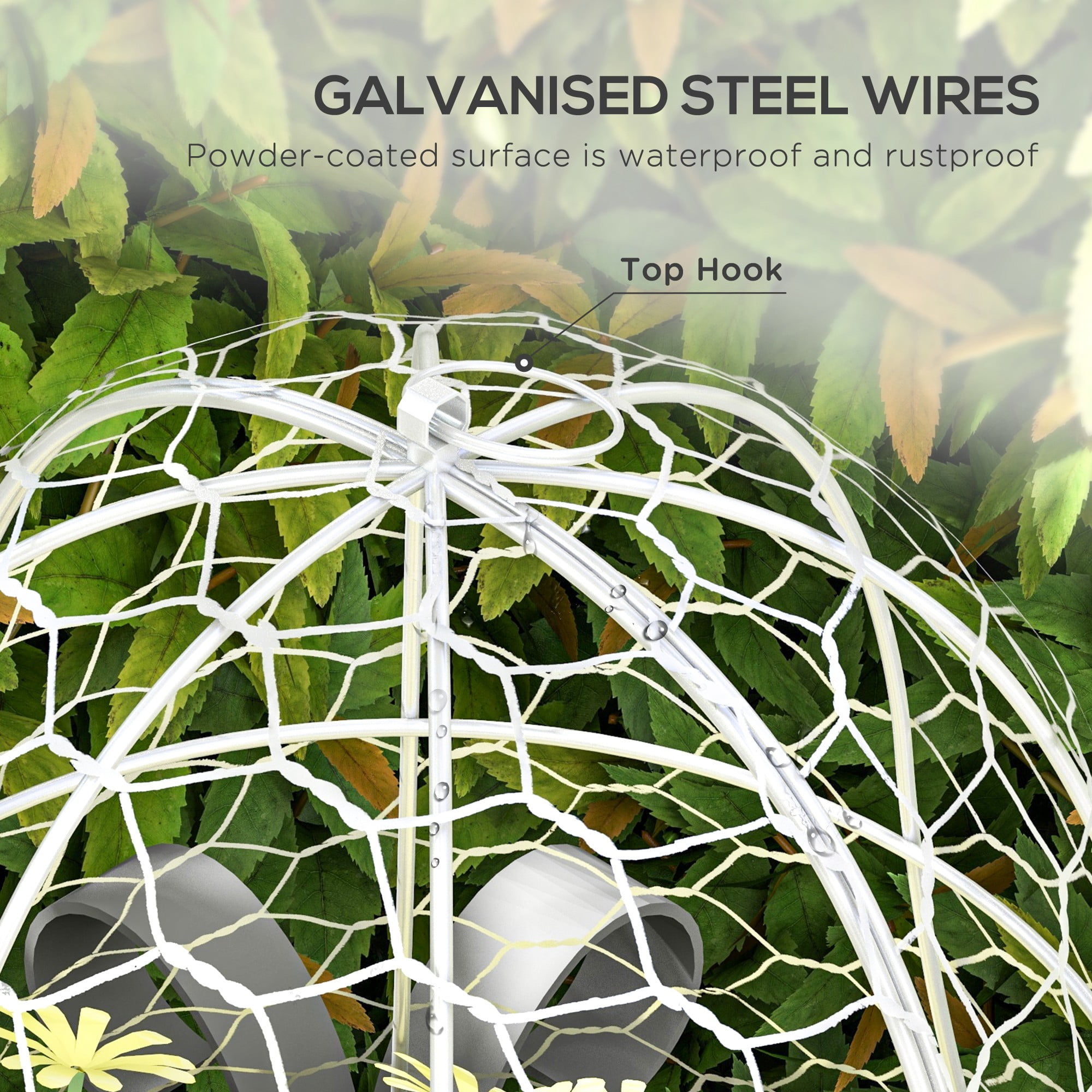 Outsunny 6 Pack Garden Chicken Wire Cloche, Animal Plant Protectors, White