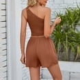 thumbnail image 6 of REORIAFEE Women's Bikini Sets Country Concert Outfit Summer Suit Vest Casual Short Sleeveless Cropped Fashion Body Women Clothing Brown M, 6 of 6