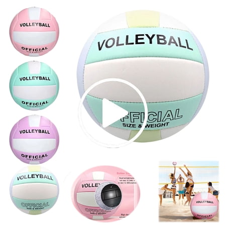 Official Size 5 Volleyball Super Soft PVC Beach Indoor Outdoor Training Gym Equipment Outdoor/Sport(Multicolor) Hulucky