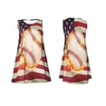 thumbnail image 7 of Fotbe Baseball Ball With Flag Pattern Women’s Summer Tank Midi Dress – Sleeveless A-Line Dress, Floral T-Shirt Dress, Casual Flowing Beach Sundress, 7 of 7