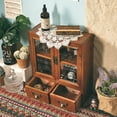 thumbnail image 5 of Elegant Nordic Solid Wood Double-Door Storage Organizer with Glass Doors – Versatile Desktop Box for Cosmetics, & Display, featuring Thickened Protective Packaging and Durable Craftsmanship, 5 of 5
