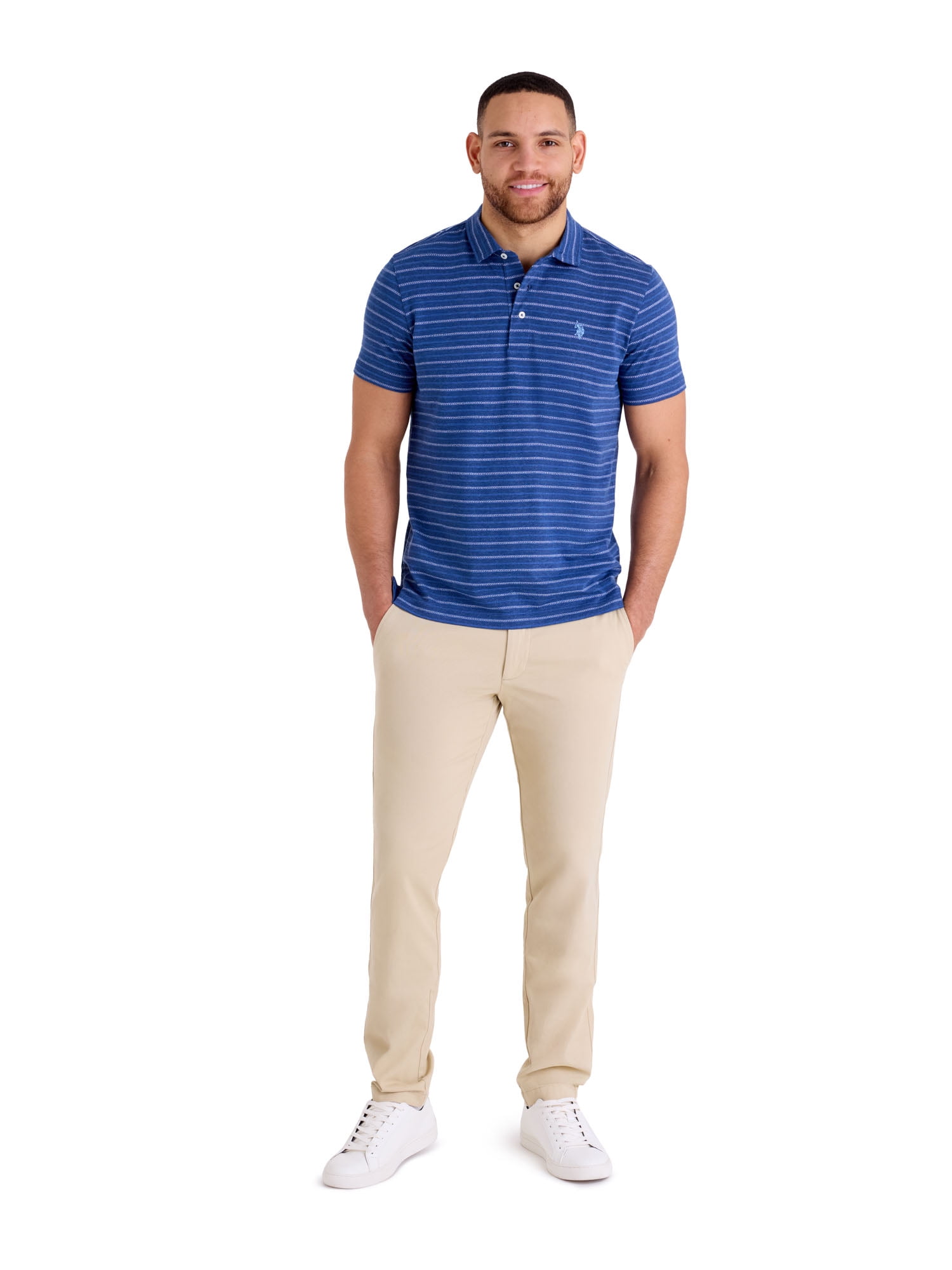 U.S. Polo Assn. Men's Textured Stripe Polo Shirt