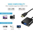 thumbnail image 2 of HDMI to VGA ,Gold-Plated HDMI to VGA Adapter (Male to Female) for Computer, Desktop, Laptop, PC, Monitor, Projector, HDTV, Chromebook, Raspberry Pi, Roku, Xbox and More - Black, 2 of 9
