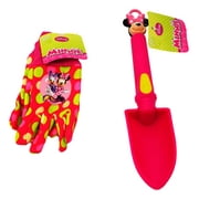 Kids Gardening Set (2 Pc) Disney Minnie Mouse Trowel Spade Jersey Work Gloves Pink