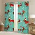 thumbnail image 2 of Feelyou Brown Dachshund Child Black Out Curtains, Kawaii Christmas Animal Curtains Pack of 2 (42x63 Each), Cartoon Bowknot Bell Bedroom Curtains, Blackout Curtains Bedroom Decor, 2 of 6