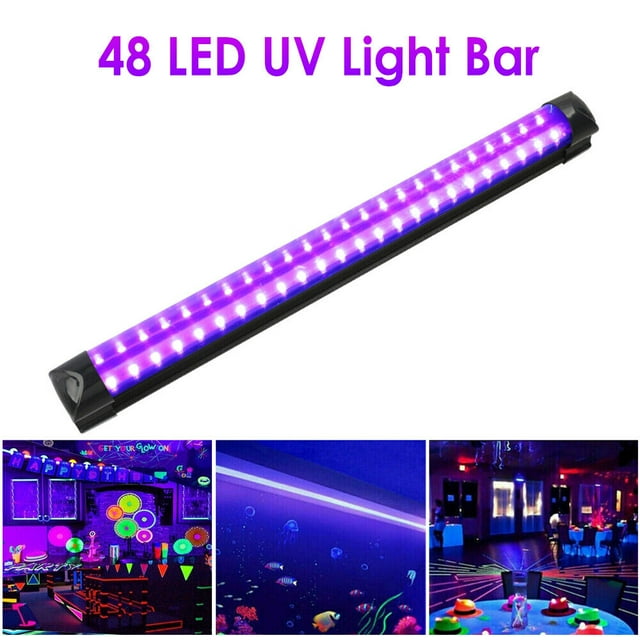 48 LED UV Black Light Bar Fixtures Ultraviolet Blacklight Lamp Strip