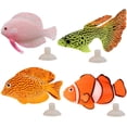 thumbnail image 1 of Poissons Tropicaux Faux Poissons en Silicone pour Aquarium Décoration d'Aquarium Poissons Rouges Faux pour Décoration d'Aquarium Poissons Artificiels Jouet Aquarium (4 Pcs), 1 of 5