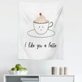 thumbnail image 1 of Drinking Sayings Tapestry, Smiling Funny Cup I Love You a Latte Hand Written Lettering, Fabric Wall Hanging Decor for Bedroom Living Room Dorm, 5 Sizes, Pale Mauve Taupe White, by Ambesonne, 1 of 1