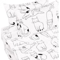 thumbnail image 4 of J-pinno Cat Kitty Cute Cozy Fun Full 4 Pcs Sheet Set for Kids Boys Girls Children 100% Cotton Flat Sheet + Fitted Sheet + Pillowcase Bedding Set, 4 of 4