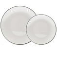 thumbnail image 2 of Crown Display Plastic Wedding Plates - Disposable Plastic Plates, Black Rimmed, 200 Piece, 2 of 5