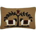 thumbnail image 2 of VHC Brands Heritage Farms Home Decor, Sheep and Star Hooked Pillow, Tan, 14x22, 2 of 3
