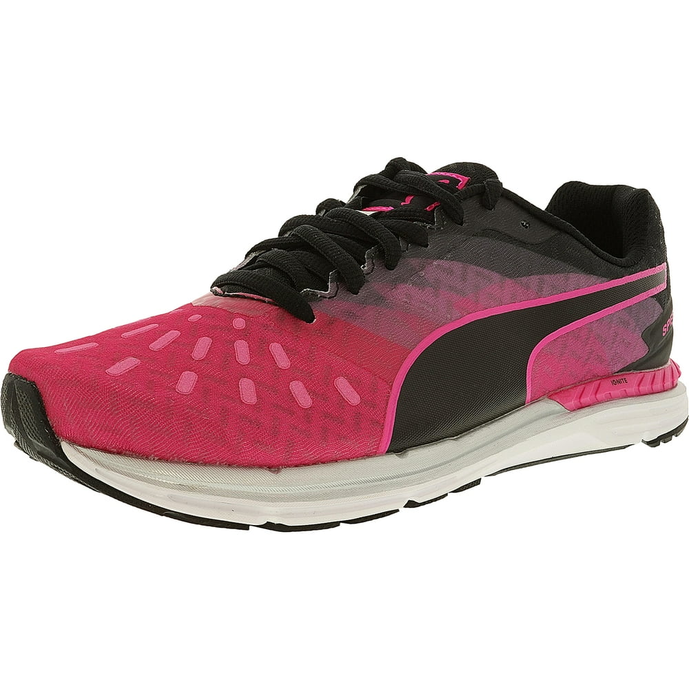 puma black and pink running shoes