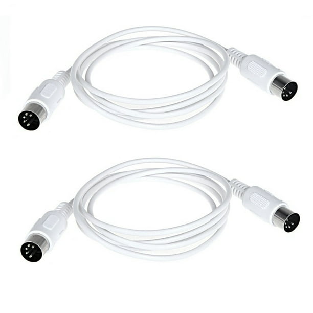 2 Piezas Cable de ExtensióN MIDI 5 Macho a 5 Macho Teclado de Piano EléCtrico Instrumento PC Cable, 1,5 M