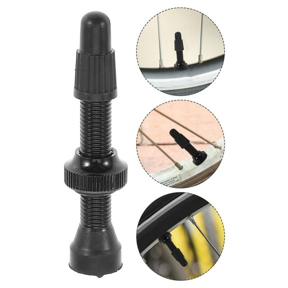 UPGRATOR 1Set Tubeless Bike Valve Stem Aluminum Alloy Plastic Black Easy Installation