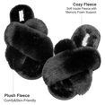 thumbnail image 4 of Barerun Women's Fuzzy Faux Fur Memory Foam Slippers House Shoes Black, 4 of 7