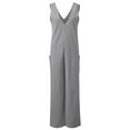 thumbnail image 7 of Wycnly Womens Jumpsuits Loose Breathable Wide Leg Tank Long Jumpsuits with Pocket Casual Plain V-Neck Sleeveless Long Summer Rompers Gray xxl, 7 of 7