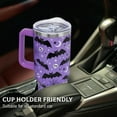 thumbnail image 4 of 40oz Halloween Tumbler with Handle & Straw - Skull & Bat Design, Insulated Stainless Steel Cup - Great Halloween Gift for Women, Men, Teens, Adults, 4 of 6