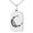 Silver, variant on Stainless Steel Mayan Crescent Moon Rune Engraved Small Rectangle Dog Tag Charm Pendant Necklace