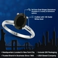 thumbnail image 2 of Gem Stone King 14K White Gold Black Onyx Solitaire Engagement Ring for Women | 2.00 Cttw | Oval 9X7MM | Gemstone December Birthstone | Size 9, 2 of 6