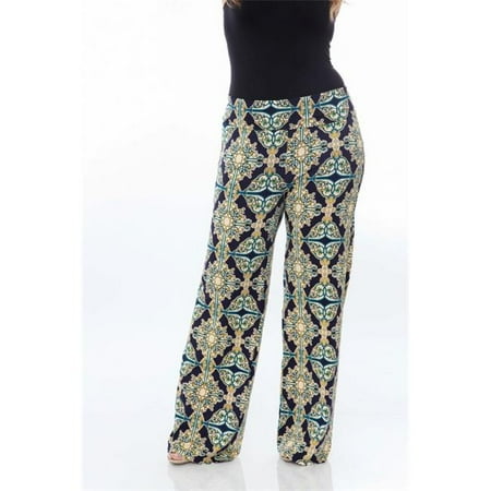 pants 2xl palazzo printed navy mark yellow plus
