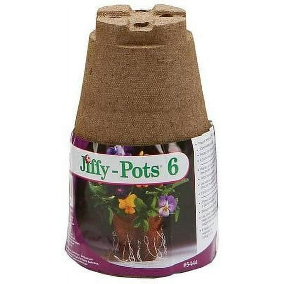 Ferry-Morse Round Plant Pot Set - Indoor Planter, Brown - 6 Piece Set