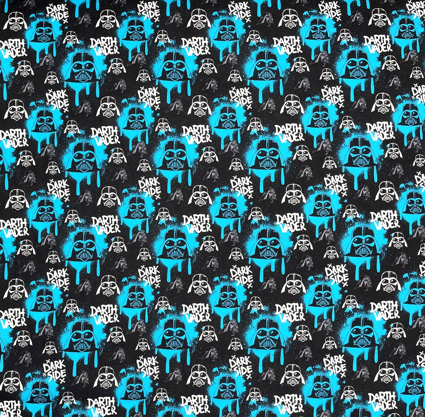 1 Yard - Star Wars Darth Vader Dark Side in Blue & Black Cotton Fabric (Great for Quilting, Sewing, Craft Projects, Throw Pillows & More) 1 Yard X 44" Wide