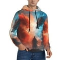 thumbnail image 2 of Lsque Red And Blue Sky Dragon Pattern Casual Men's Hoodie,Hooded Sweatshirt with Kangaroo Pocket,Pullover Hoodie-Large, 2 of 7