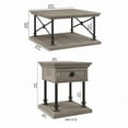 thumbnail image 3 of Bowery Hill Table Basse Carrée avec Tables d'Appoint Gris Bois Flotté - Bois Manufacturé, 3 of 6