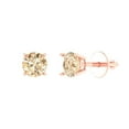 thumbnail image 2 of 0.5 Ct Round Cut Studs Natural Morganite 18K Rose Solid Solid Gold Everyday Dainty Earrings Screw Back, 2 of 7