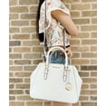 thumbnail image 3 of Michael Kors Charlotte Large Top Zip Satchel Optic White Leather Crossbody, 3 of 4