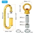 thumbnail image 2 of Unique Bargains M10 Lamp Female Loop Holder with Chain Quick Link Lifting Eye Nut Hook Ring 88 Lbs Load Gold, 2 of 5