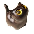 thumbnail image 2 of deevoka Cat Statue Wood Figurine Mini Artwork Gift Collection Kitty Sculpture Tabletop Ornament for Hallway Housewarming Desk Bedroom D, 2 of 9
