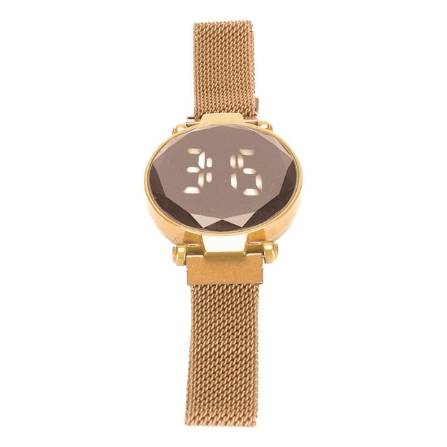 Women Led Watch Round Led Watch Led Watch Touch Screen Watch Womens Digital Watch Women LED Watch LED Touch Screen Large Display Durable Alloy Fashion Design Digital LED Watch For
