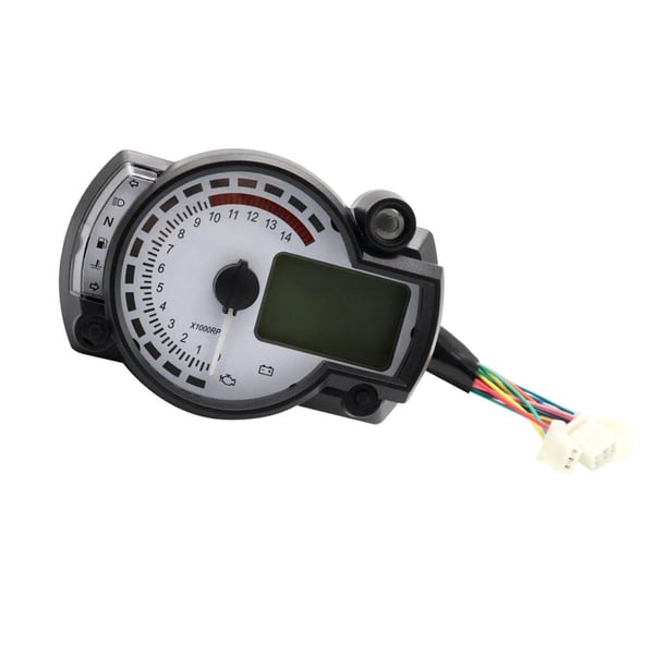 Cuentakilómetros para motocicleta, velocímetro Digital LCD, tacómetro de 14000 RPM, 299 , con retroiluminación de 7 colores, apto para la mayoría Soledad Calibrador de tacómetro de motocicleta