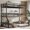 Black, variant on Twin over Twin over Full Triple Bunk Bed – Heavy-Duty Metal Frame, Safety Rails, Noise-Free, Space-Saver for Dorms & Guest Rooms(Light White)
