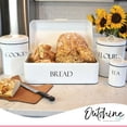 thumbnail image 2 of Outshine Farmhouse Vintage Metal Bread Box & Kitchen Utensil Holder Set, White, 2 of 10