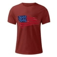 thumbnail image 2 of Elvqul Mens Eagle Shirts Red Pullover Summer Fourth of July T Shirts Independence American Flag Short Sleeve Fashion Shirts for Men Crew Neck, 2 of 5