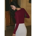 thumbnail image 4 of MOYIKO Scoop Neck Thermal Long Sleeve Shirts for Women Undershirts Basic Fitted Tees, 4 of 6