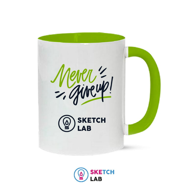 SketchLab Light green mugs inside and on handles for sublimation 11 oz (box  of 12 and 36 units) ,Creating Custom Coffee Mugs, heat Press Sublimation  Mug, Infusible Blank with Sublimation Ink. 