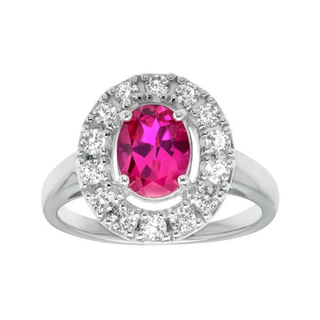 2 1/3 ct Ruby and White Sapphire Ring in Sterling Silver