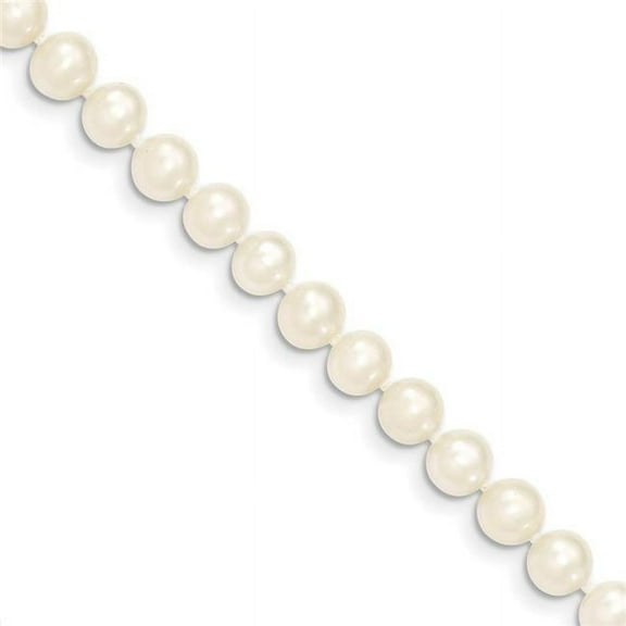 Primal Gold 14 Karat Yellow Gold 6-7mm White Near Round Freshwater Cultured Pearl Necklace