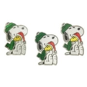 Peanuts Cartoon Dog Holding Woodstock Friends 3" Tall Embroidered Patch Set of 3 Patches