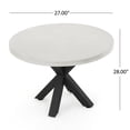 thumbnail image 3 of Noble House Delmar 5 Piece Round Concrete Top Patio Dining Set in Gray and Beige, 3 of 11