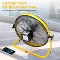 thumbnail image 3 of CYBERDAX Ventilador solar portátil recargable de 16 pulgadas, ventilador de circulación de aire alimentado por panel solar y cargador de CA de doble entrada para interior, hogar, oficina, camping, pic, 3 of 5