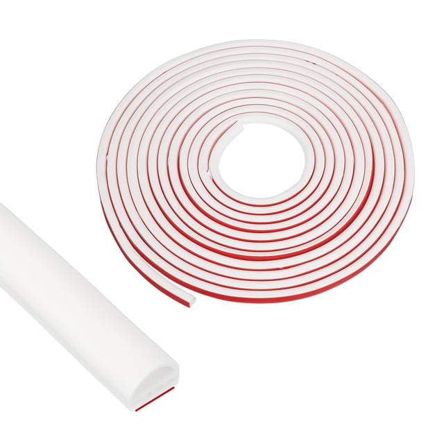 Cinta de sellado para puertas de 3/8 pulgadas x 20 pies, cinta de sellado de silicona autoadhesiva adecuada para 5-7mm, blanca