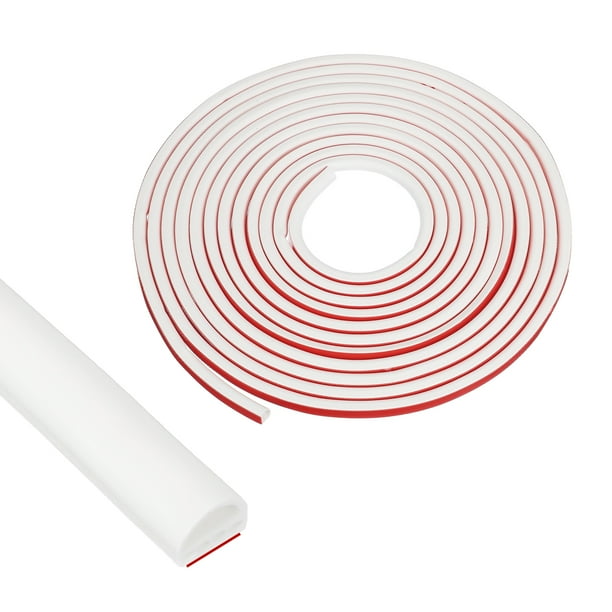 Cinta de sellado para puertas de 3/8 pulgadas x 20 pies, cinta de sellado de silicona autoadhesiva adecuada para 5-7mm, blanca