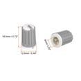 thumbnail image 2 of Uxcell Potentiometer Control Knob ABS Guitar Knob for Bass Volume Tone D Type 270 Degrees Grey White 5PCS, 2 of 6