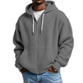 thumbnail image 2 of Full Zip Waffle Knit Hoodies For Men Sweatshirt Hooded Cardigan With Pocket Loose Fit Drawstring Athletic Jackets, 2 of 9